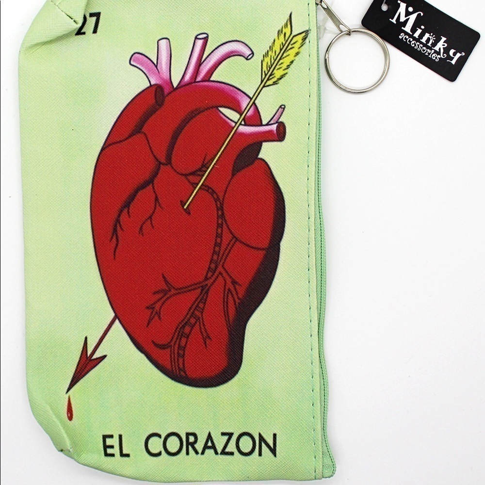 Mexican “El Corazón” Zippered Pouch, NWT